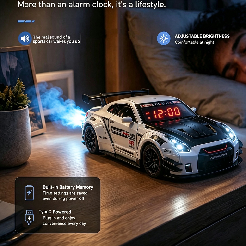 Audio Music Car - Simulated Sports Car Alarm Clock Adjustable