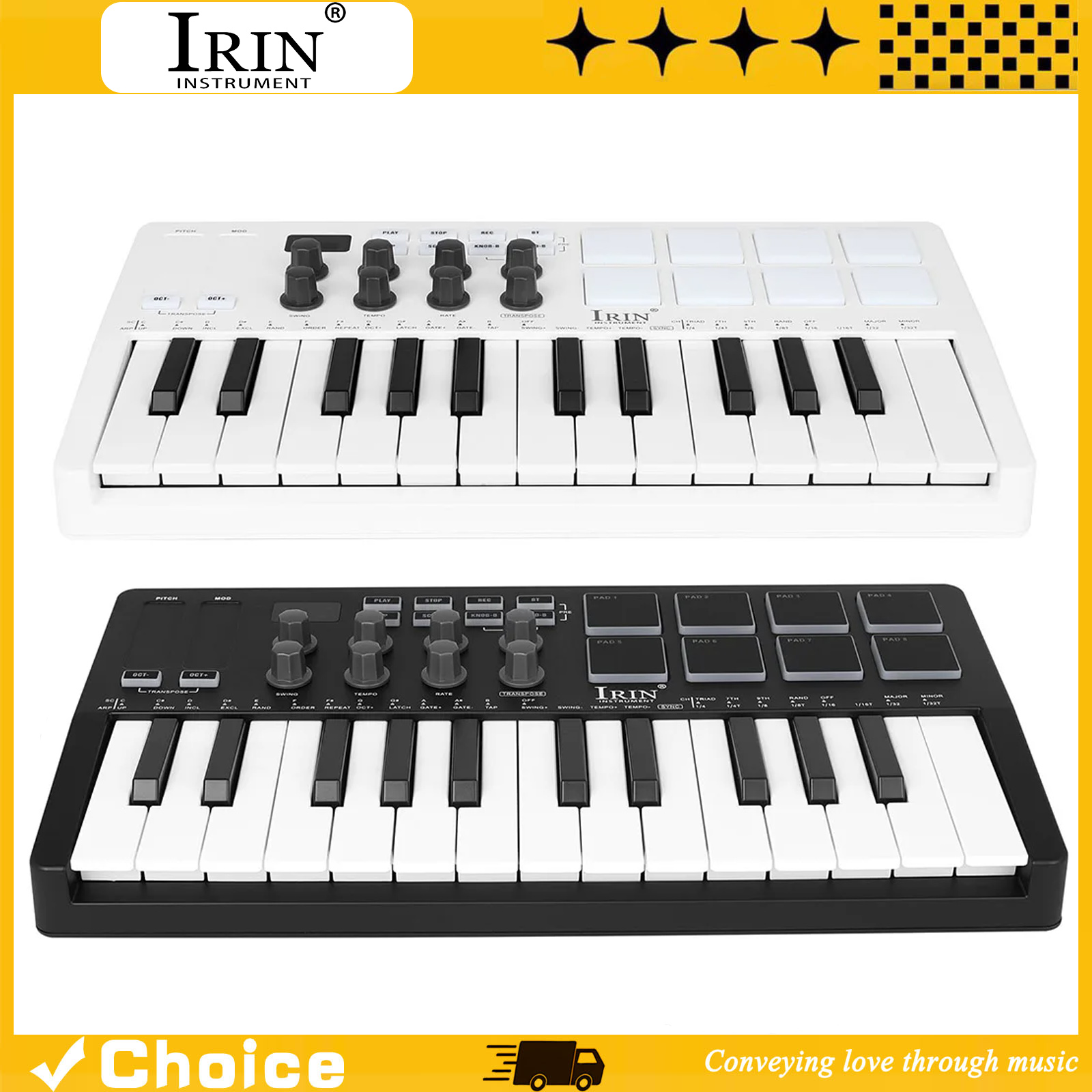 Midi Controller Pad - SMK-25 Portable Keyboard MIDI Controller Arrangement