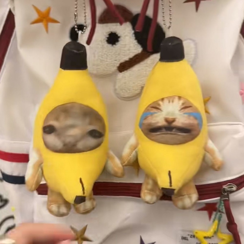Audio Music Car - 18cm Banana Cat Doll Keychain Crying