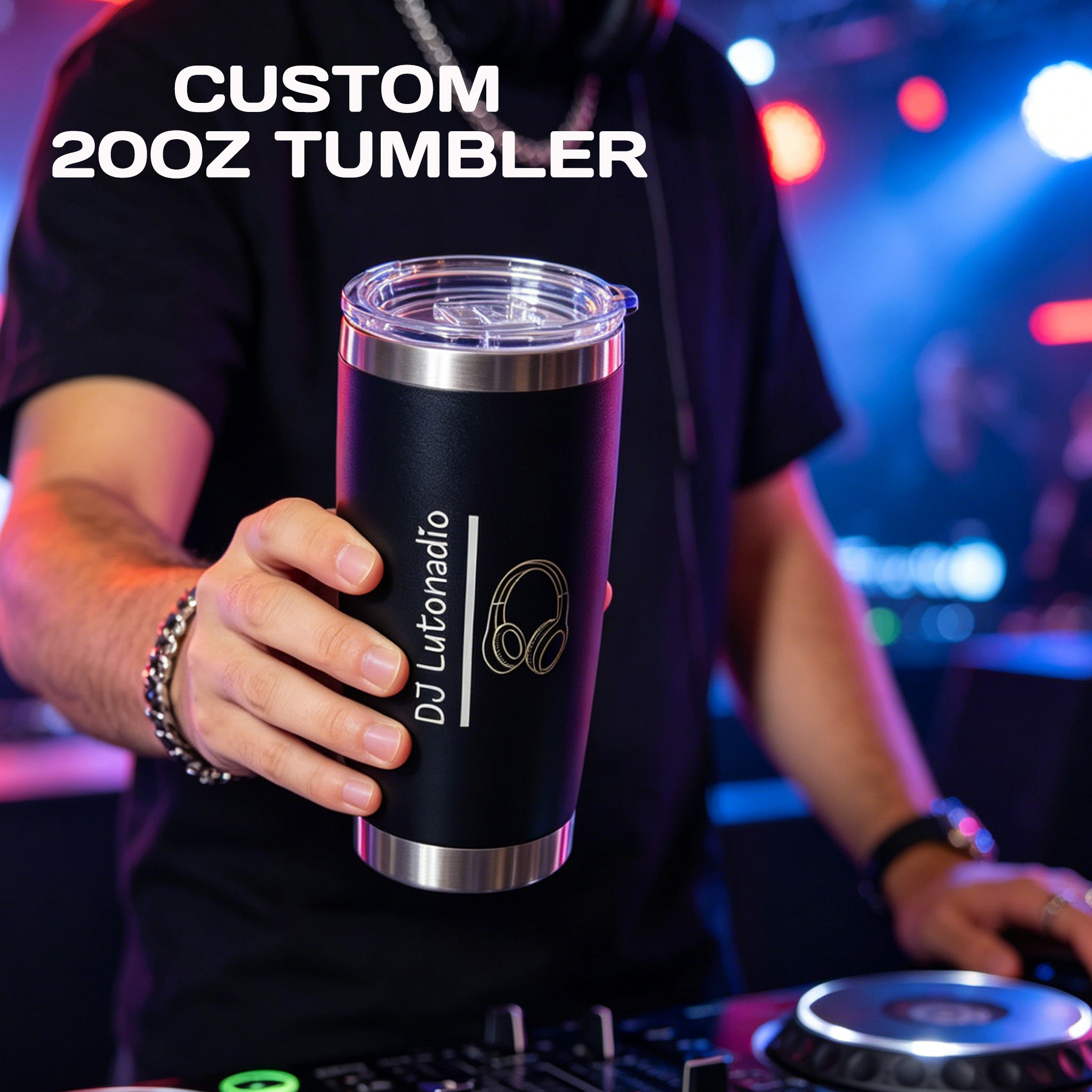 Audio Music Name - DJ Controller Tumbler - Personalized Gifts