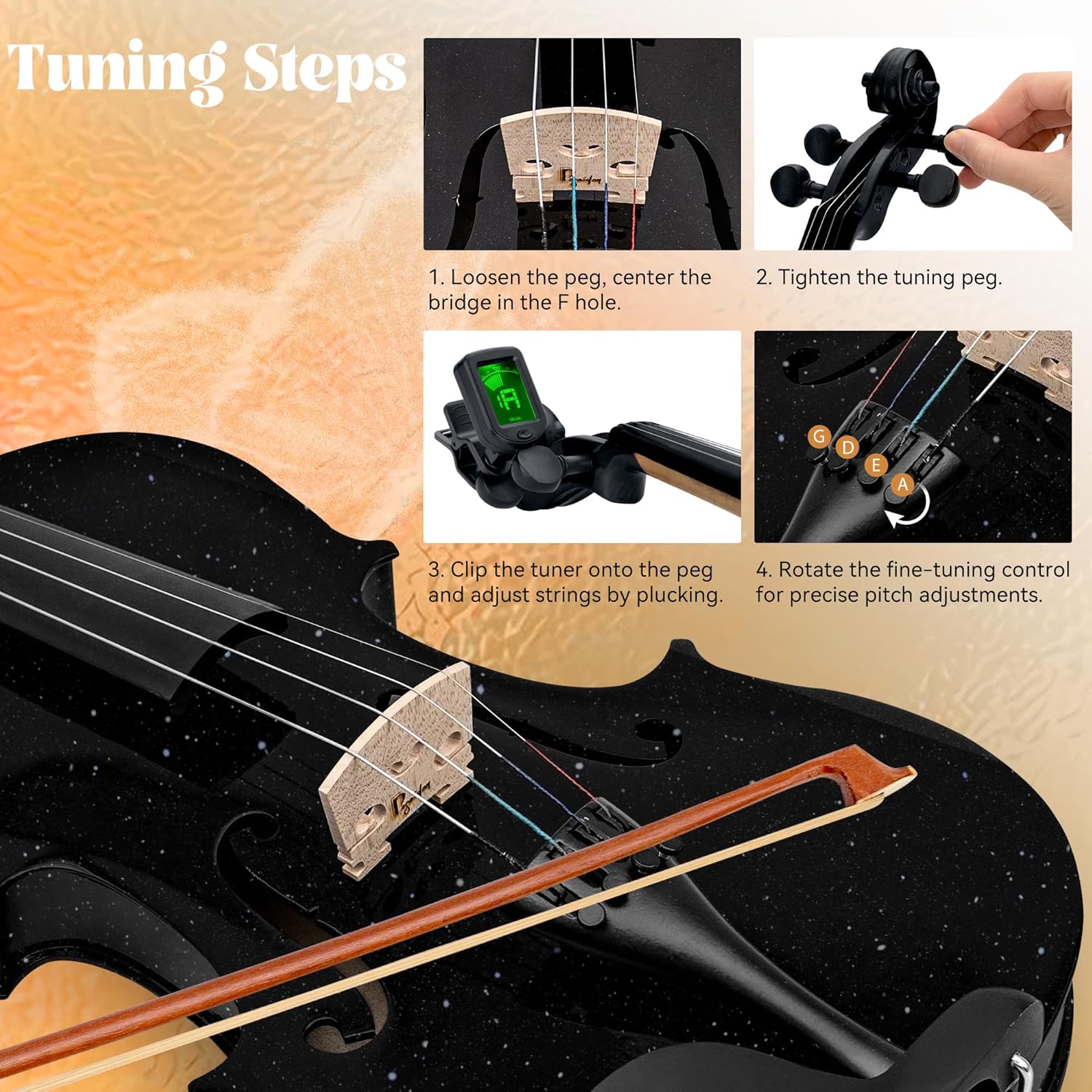 Half Size Violin Kit for Begin - Violin Rosin Bow reseña y precio