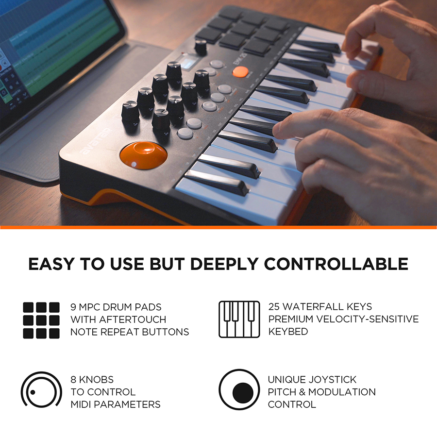 Keyboard MIDI Controller With  - Midi Controller Pad reseña y precio