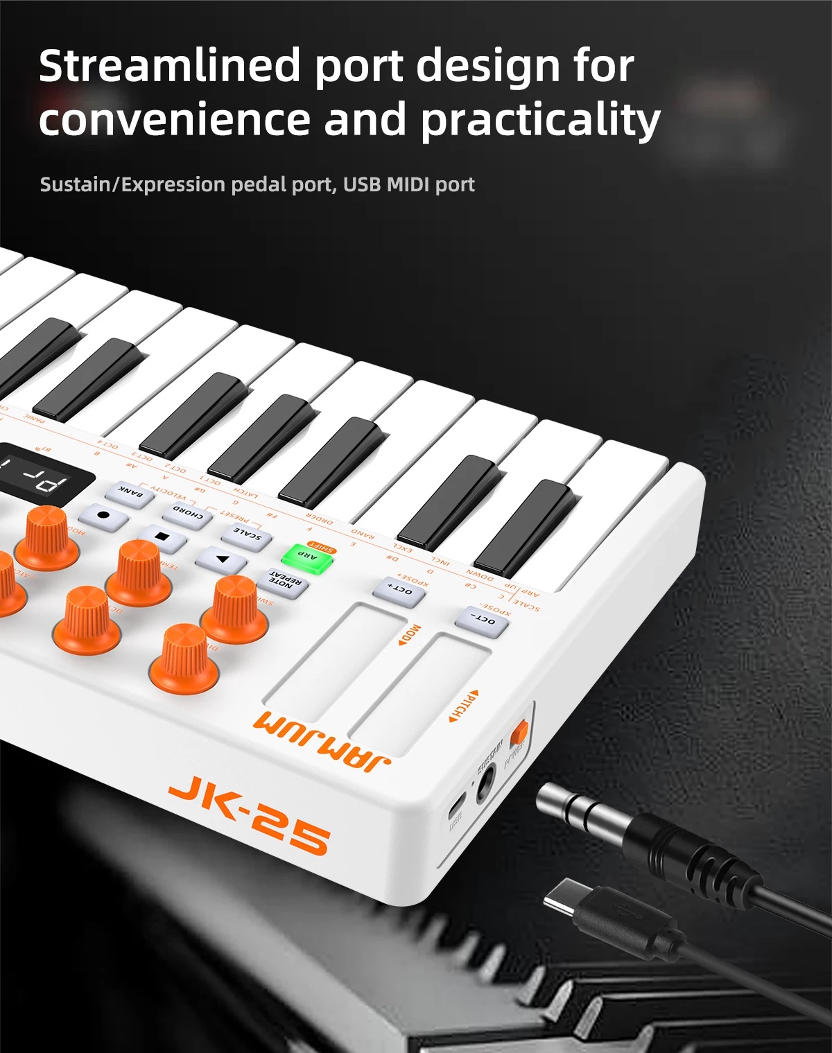 JAMJUM JK-25 White/Black Wirel - Midi Controller Pad reseña y precio