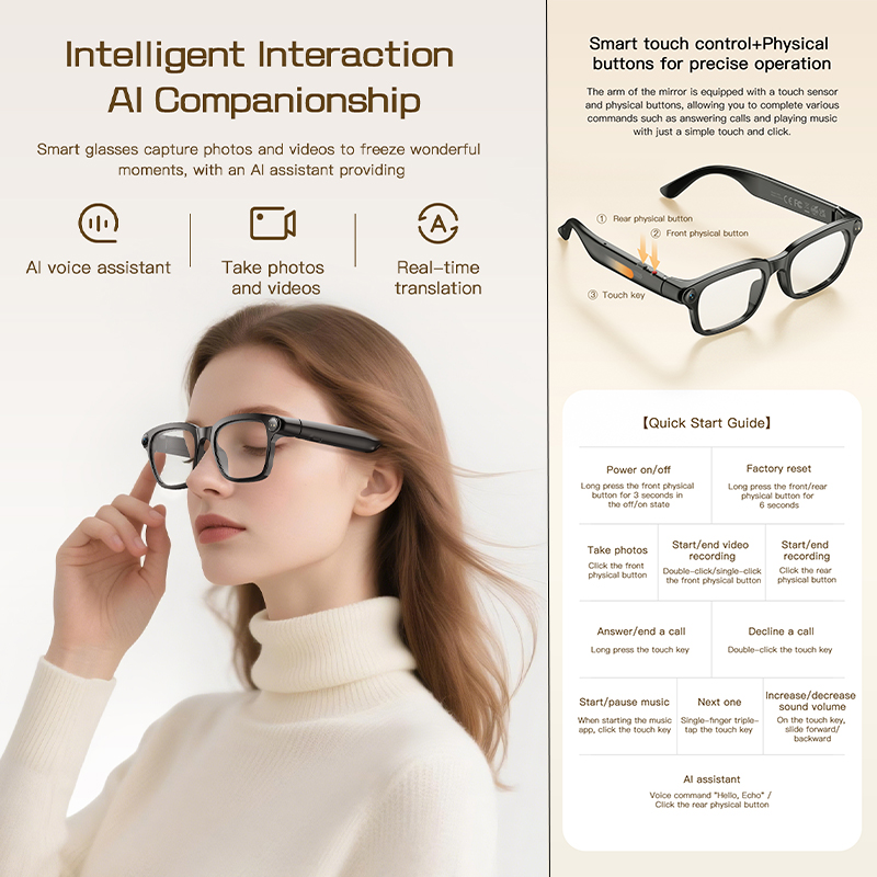 New AI Smart Glasses 800W HD C - Audio Music To Video Ai reseña y precio