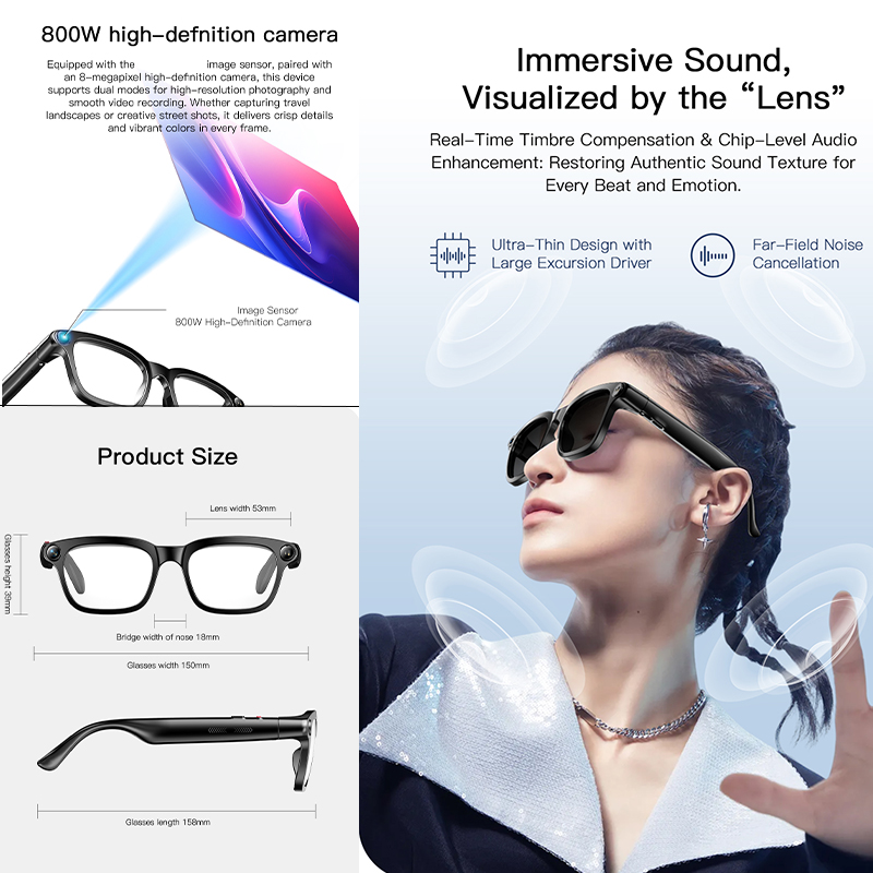 New AI Smart Glasses 800W HD C - Audio Music To Video Ai reseña y precio