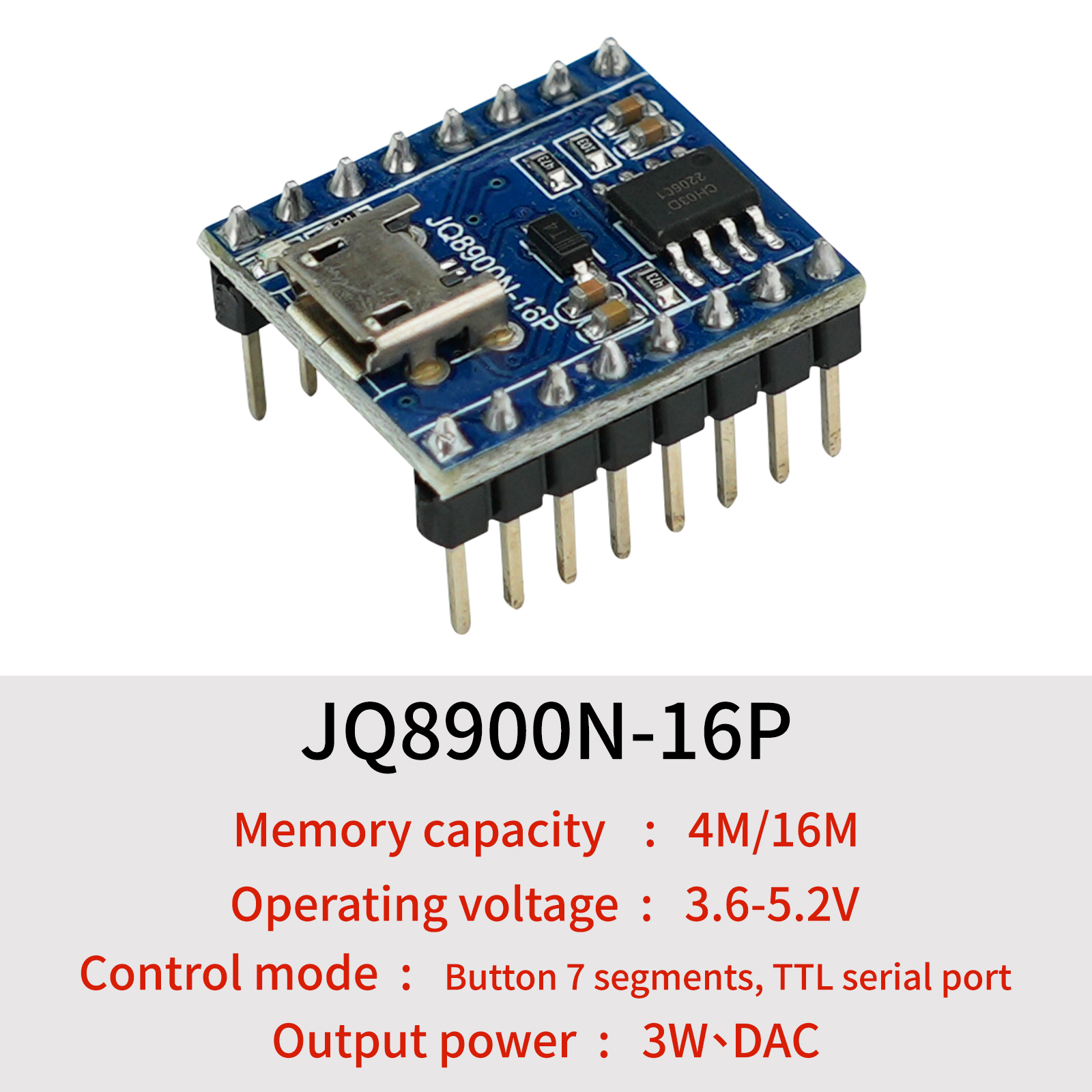 Voice Playback Module, JQ8900N - Download Audio Music Player reseña y precio