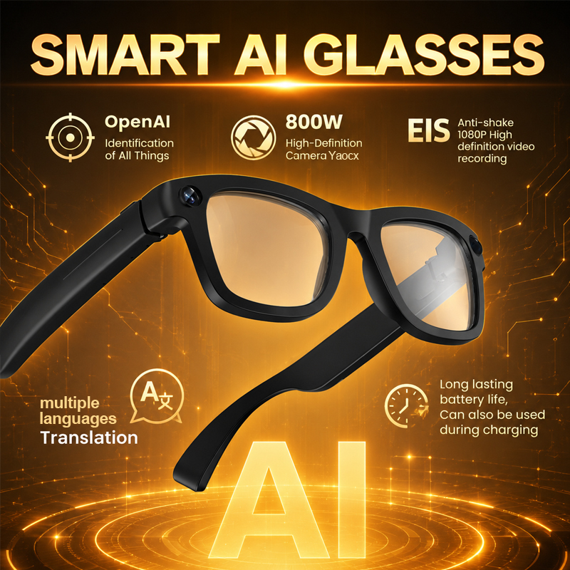 New 800W Camera Smart Glasses  - Audio Music Recognition reseña y precio