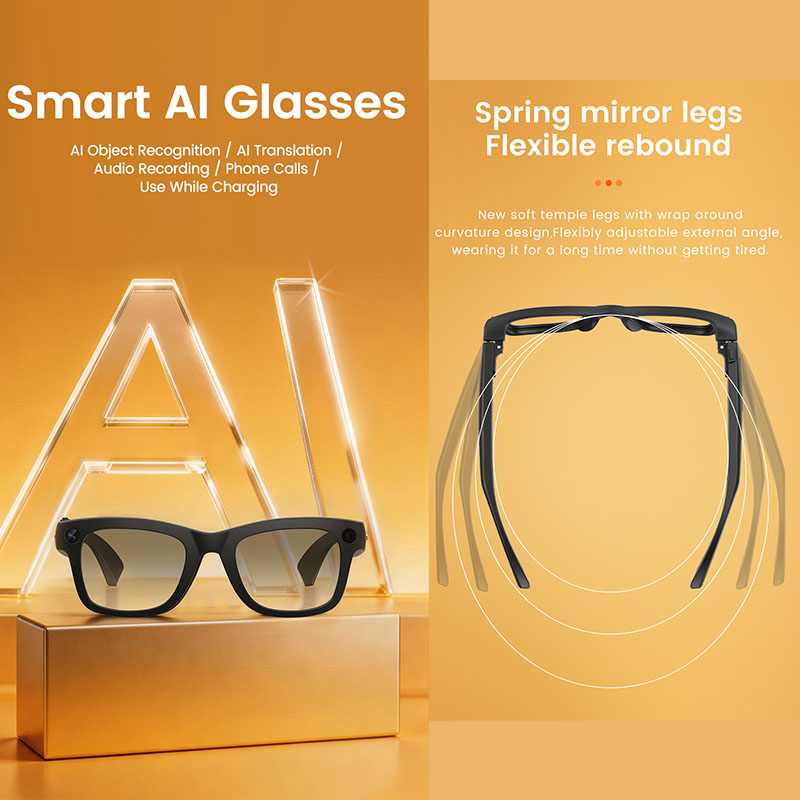 New 800W Camera Smart Glasses  - Audio Music Recognition reseña y precio