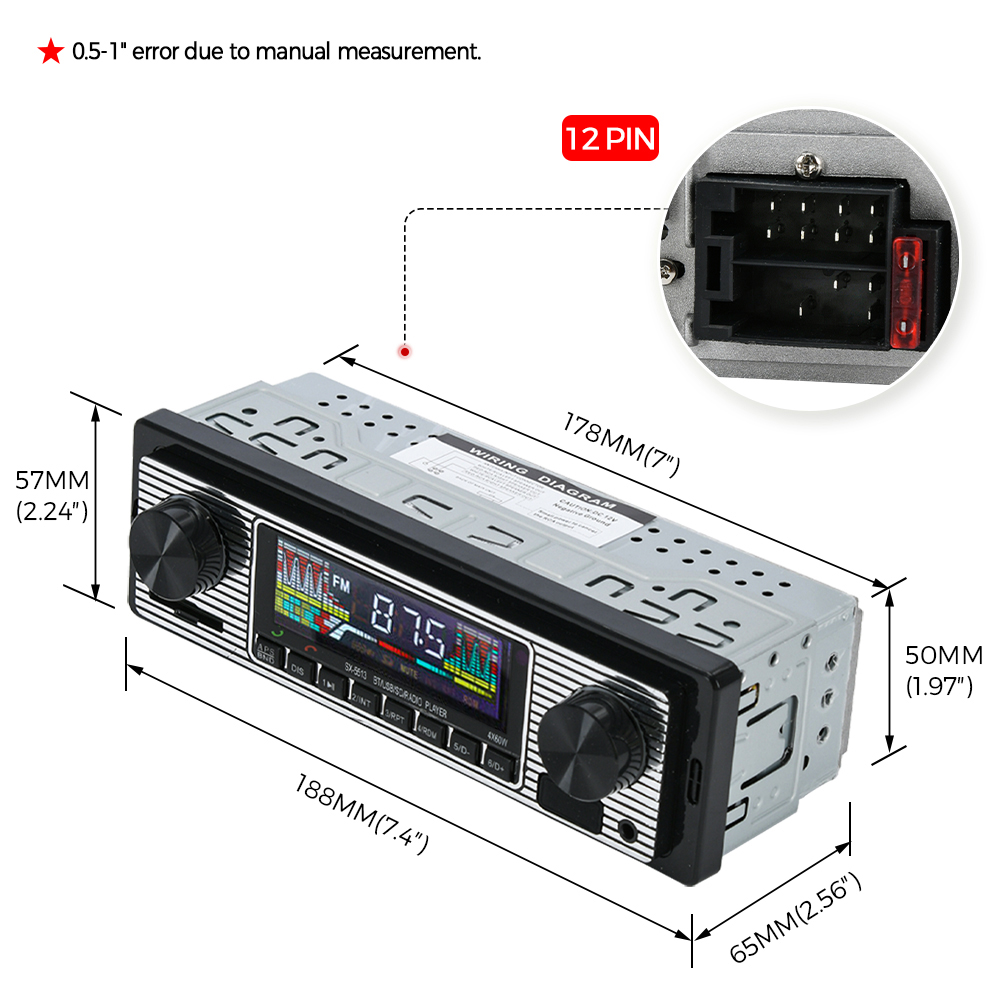 Vintage Car Radio Vehicle Inte - Audio Music Car reseña y precio