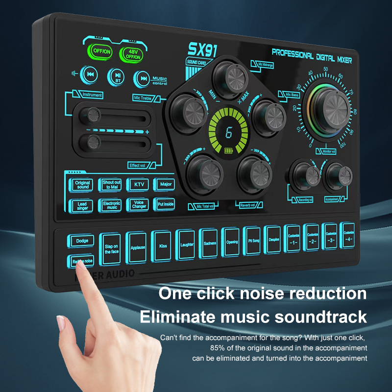 SX91 48V Audio Mixer with Voic - Midi Controller Pad reseña y precio