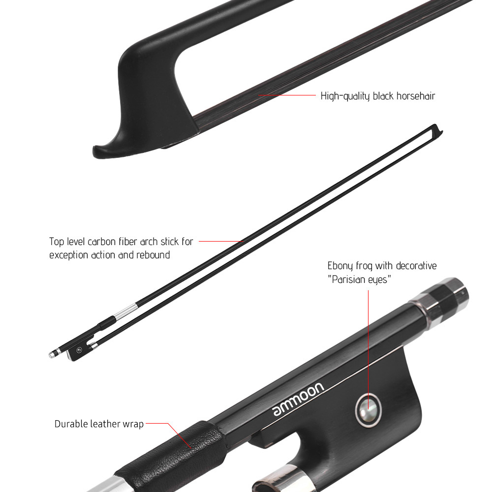 Carbon  Violin Bow ammoon 4/4  - Violin Rosin Bow reseña y precio