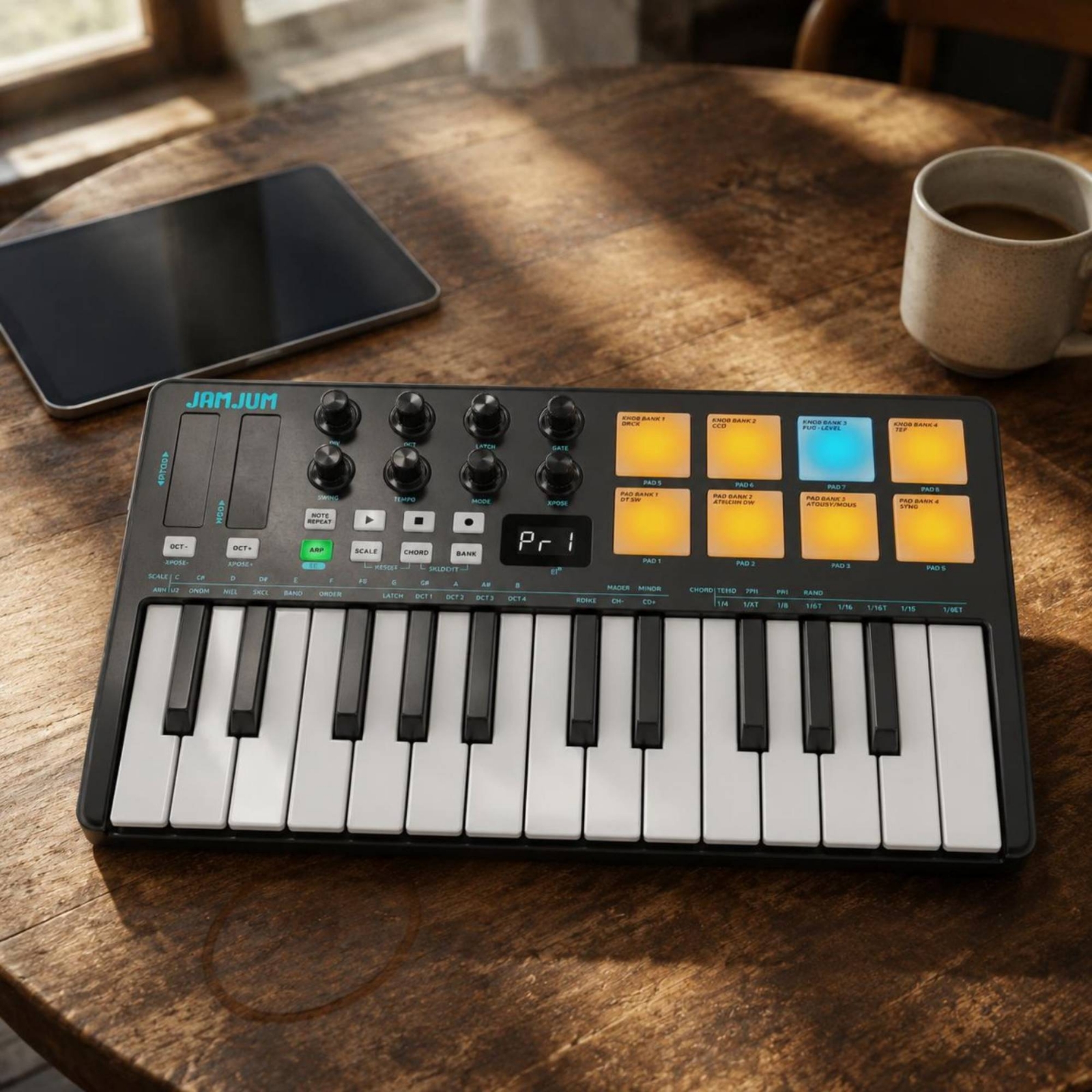25-Key Keyboard Controller Bui - Midi Controller Pad reseña y precio