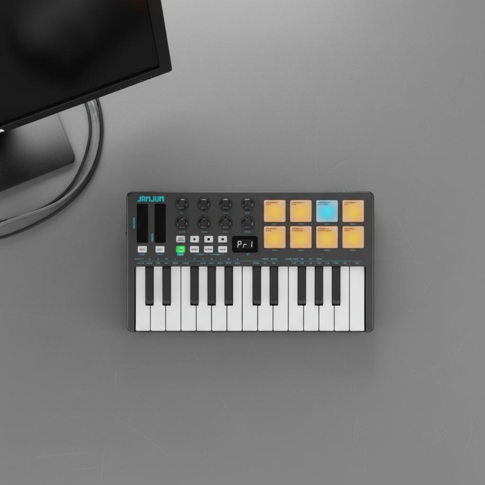 25-Key Keyboard Controller Bui - Midi Controller Pad reseña y precio