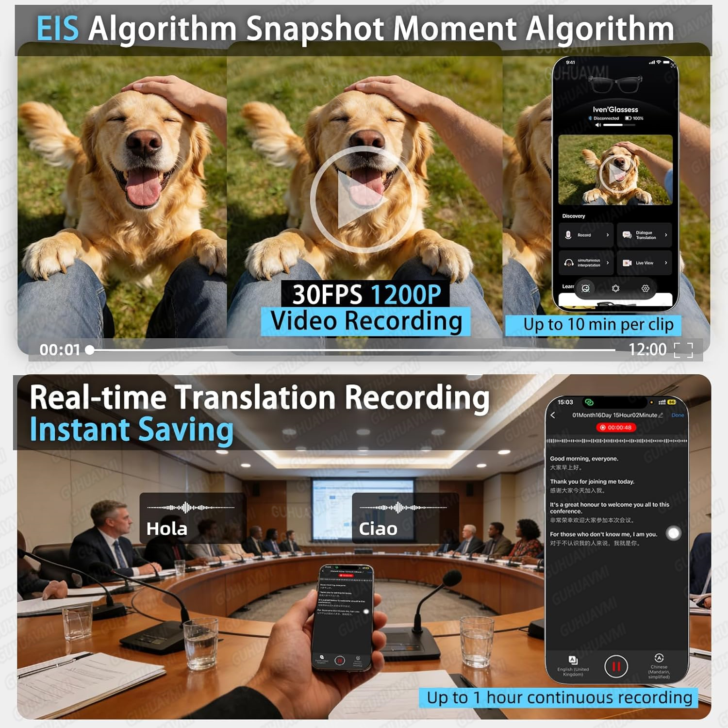 New Smart AI Glasses with 800W - Audio Music To Video Ai reseña y precio
