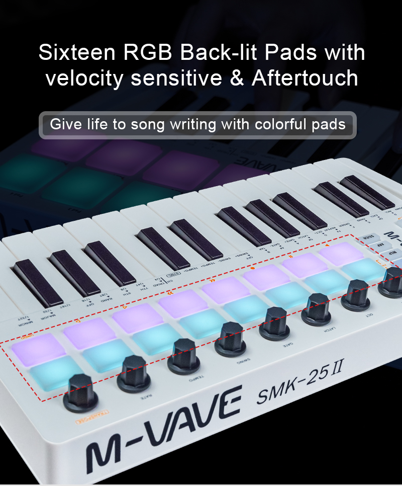 M-VAVE SMK-25 II 25 Key MIDI C - Midi Controller Pad reseña y precio