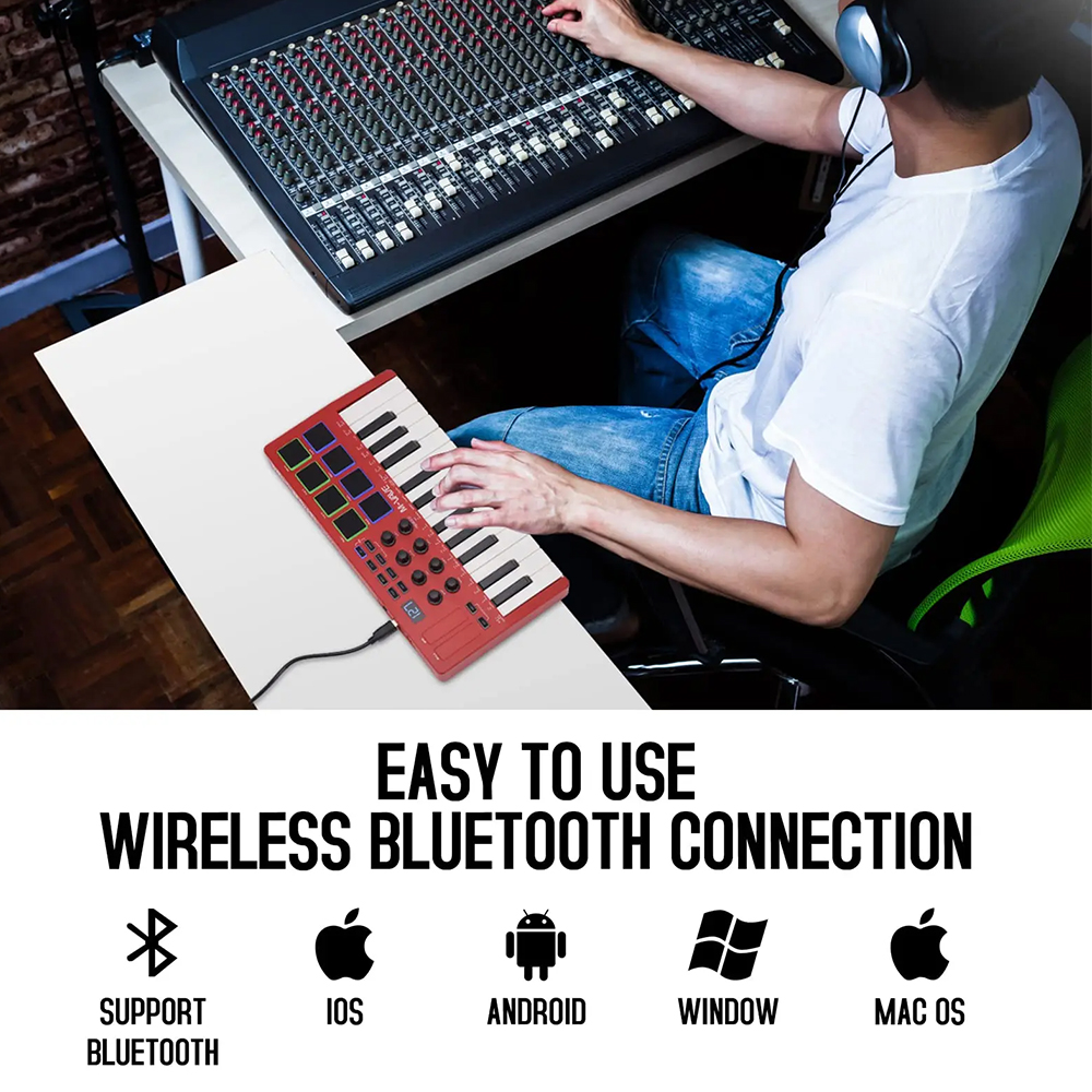 M-VAVE Red 25-Key MIDI Control - Midi Controller Pad reseña y precio