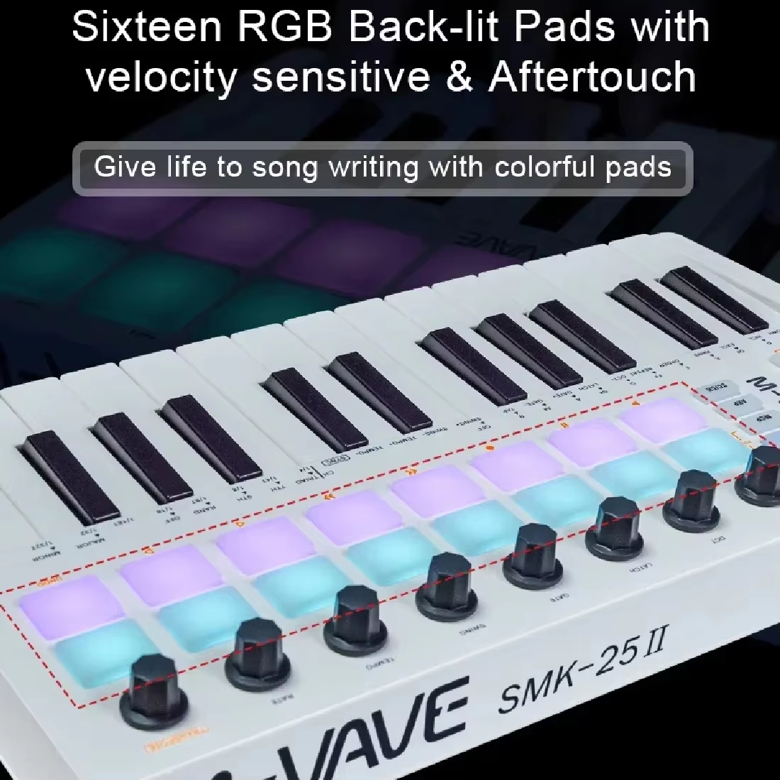 M-VAVE SMK-25 II White 25-key  - Midi Controller Pad reseña y precio