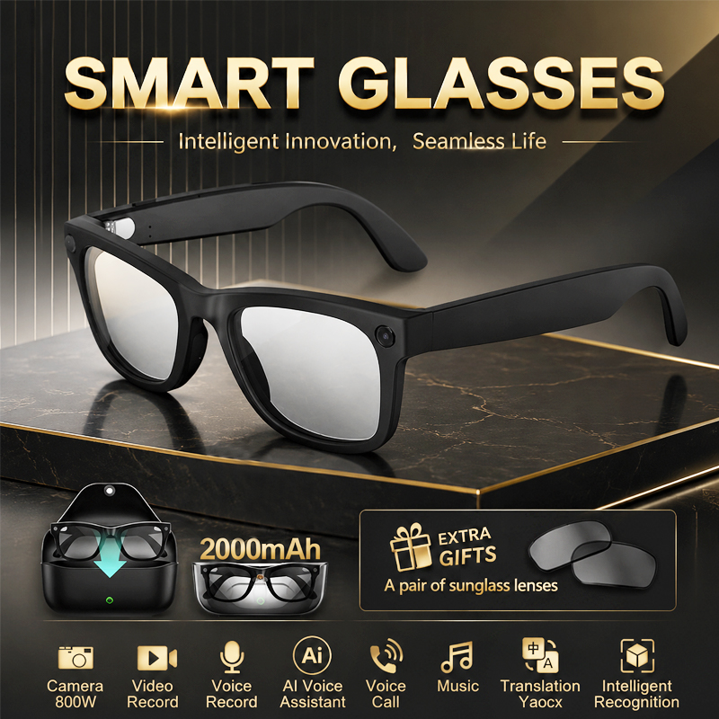 Smart Glasses 800W HD Camera A - Audio Music Recognition reseña y precio