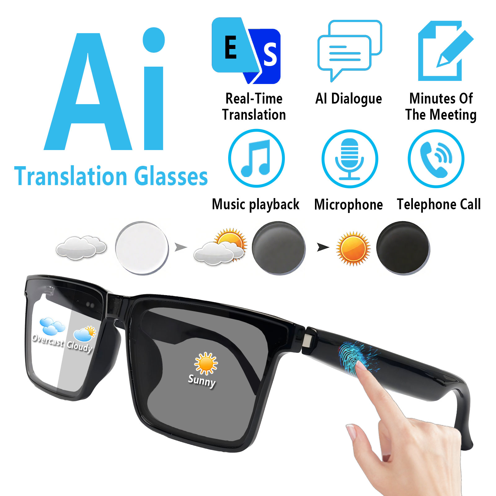 Smart Audio Glasses with Real- - Audio Music Hifi reseña y precio