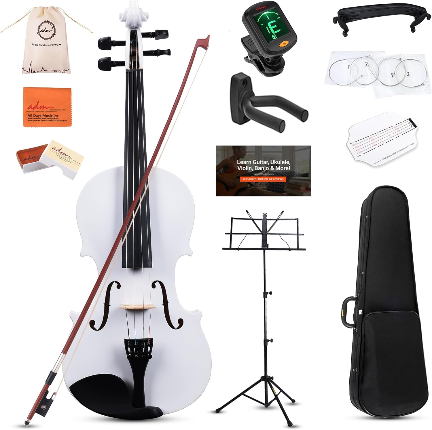 3/4 Size Violin Starter Kit fo - Violin Rosin Bow reseña y precio