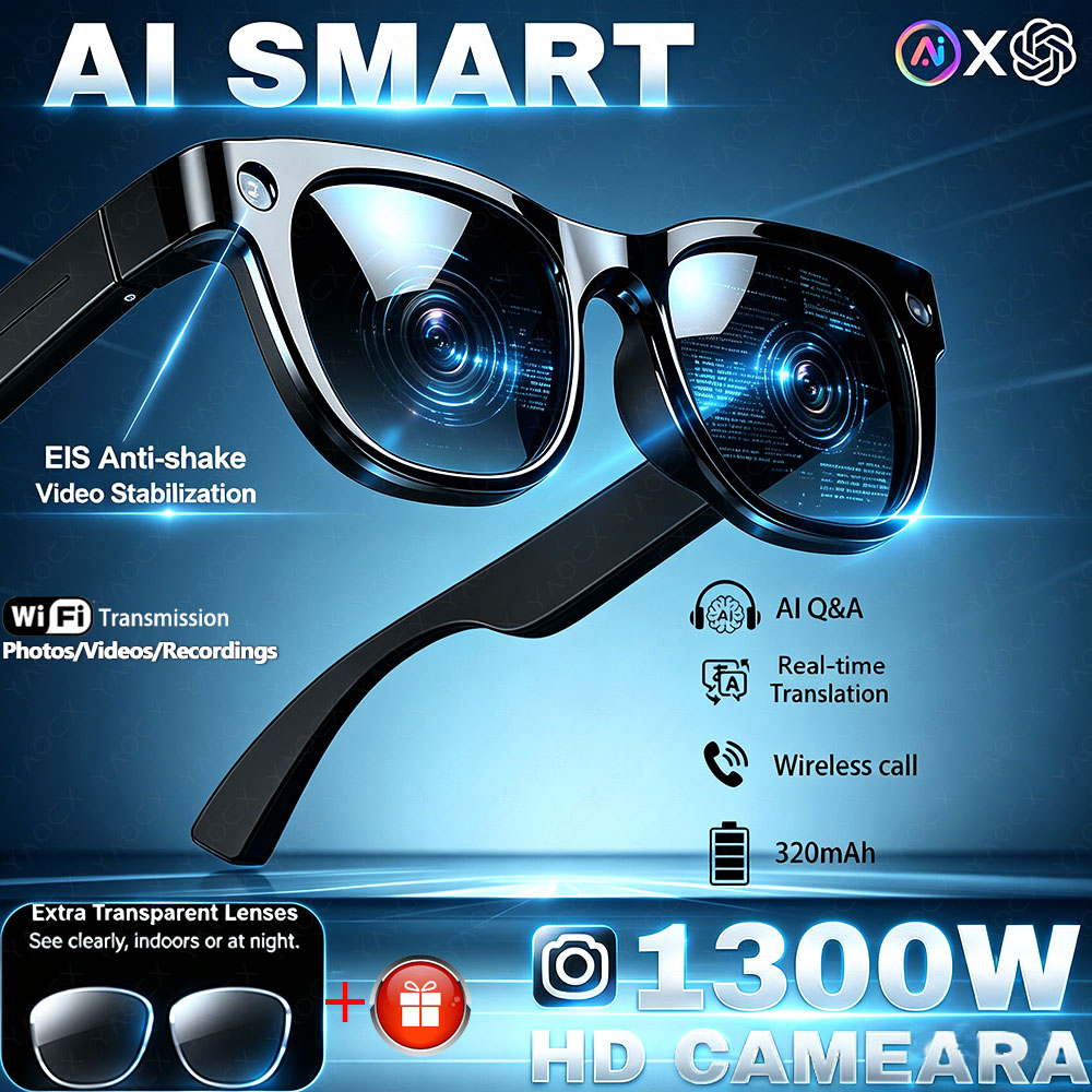 1300W HD Camera Smart AI Glass - Audio Music To Video Ai reseña y precio