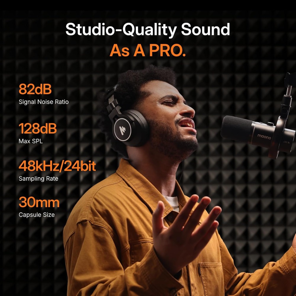 Hybrid Wireless Podcast Mic fo - Xlr Microphone Condenser reseña y precio