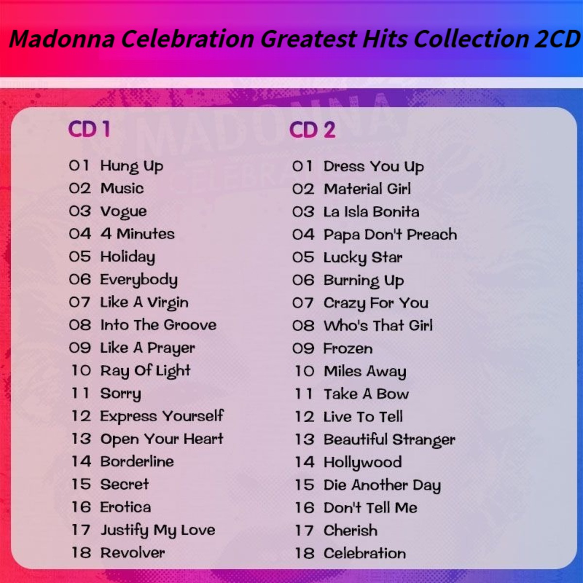 Madonna Celebration The Ultima - Audio With Music reseña y precio