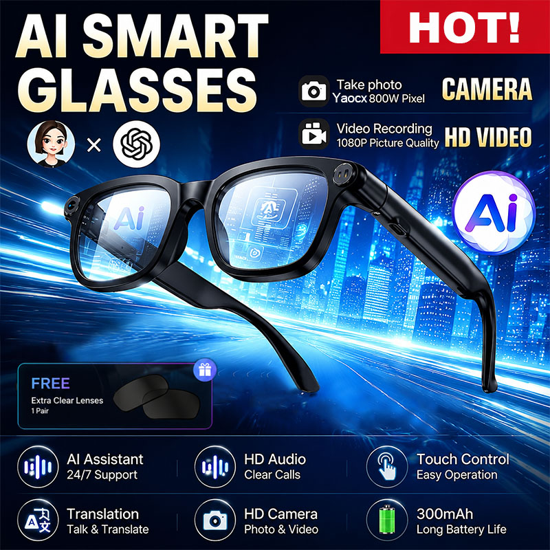 New AI Smart Glasses 800W HD C - Audio Music To Video Ai reseña y precio