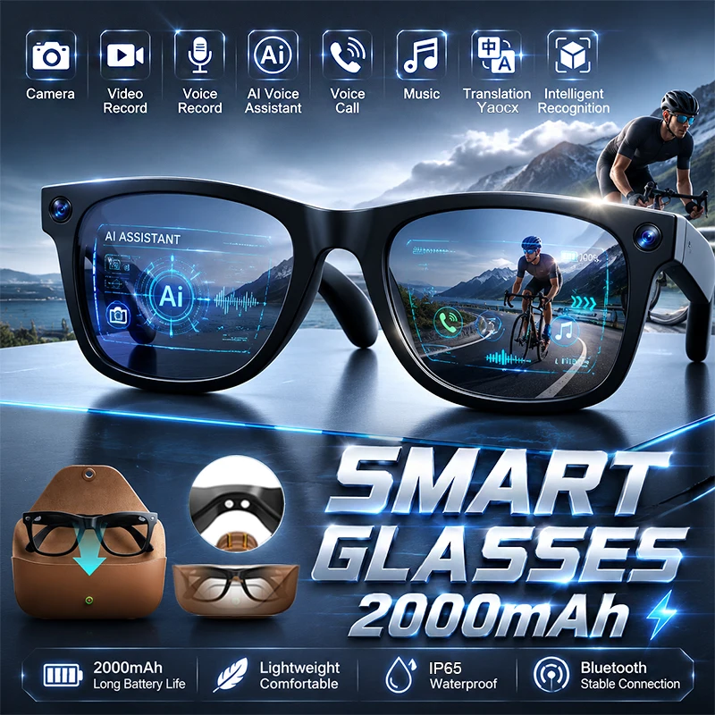 8MP HD CameraAl Smart Glasses  - Audio Music Recognition reseña y precio