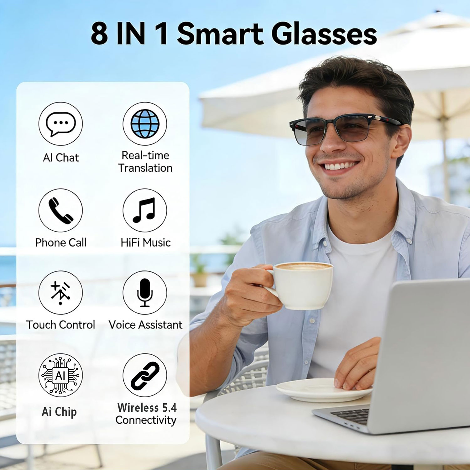 Smart Audio Glasses with Real- - Audio Music Hifi reseña y precio