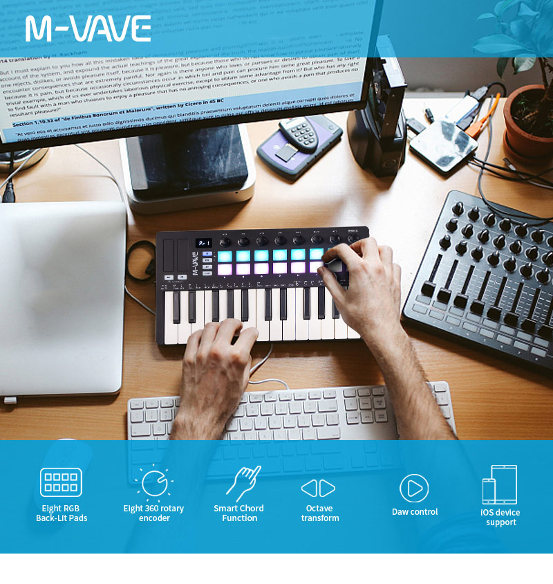M-VAVE SMK-25 Series MIDI Pad  - Midi Controller Pad reseña y precio