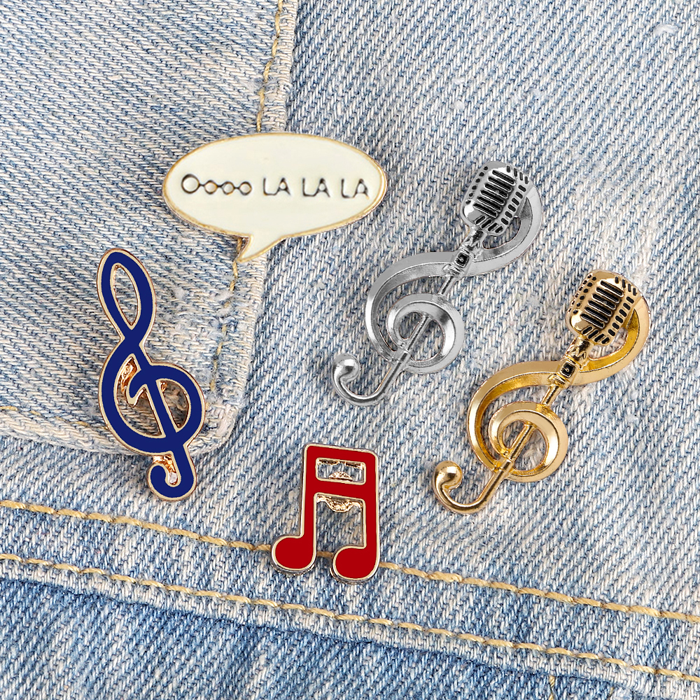 Microphone Music Note Brooch G - Audio Music Notes reseña y precio
